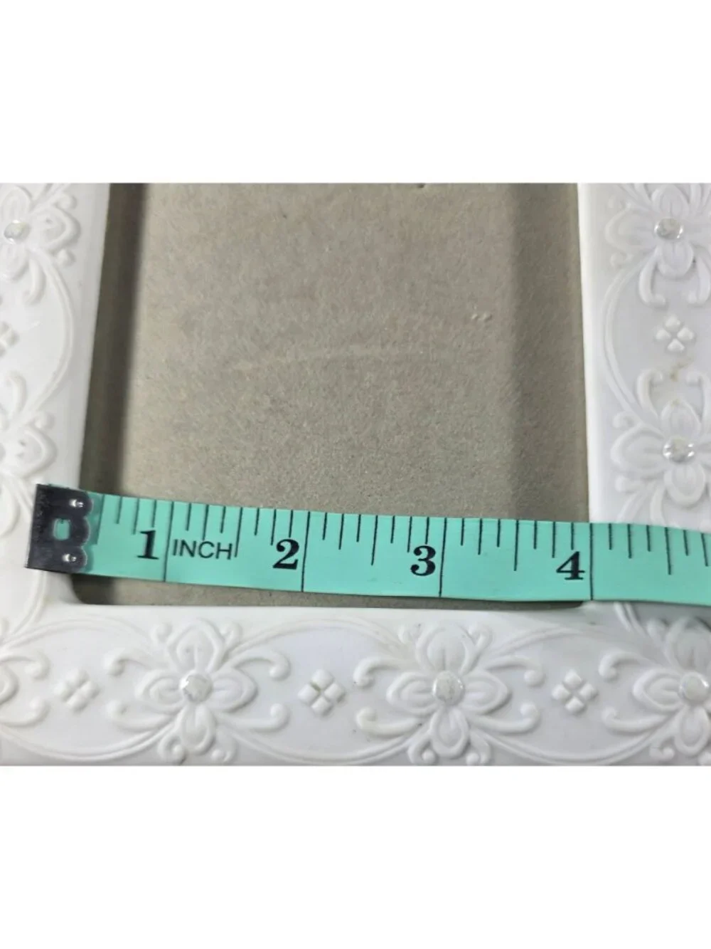 Russ Berrie White Floral 4x6 Picture Frame elegant bridal wedding cottage